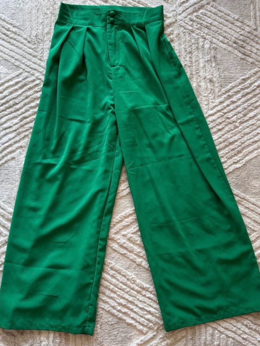 SHEIN Emerald Green Wide Leg Pants